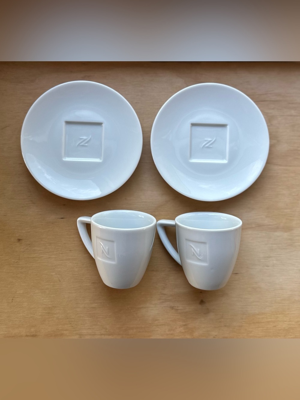 Nespresso Espresso White Porcelain Cups and Saucers Set - Elegant Home Dining